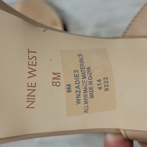 Nine West Size 8 Light Natural Zadie Ankle Strap Dress Sandals - Picture 7 of 7